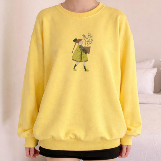 라라온 나염 라운드넥 긴팔 맨투맨 26TSP3763