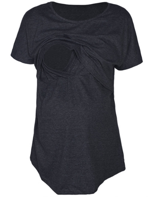 알로데 헤이 심플 무지 수유 반팔 티셔츠