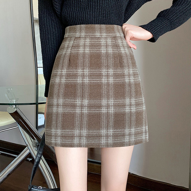 어썸풀 여성용 렌티 체크 미니 스커트 A24WSK102139
