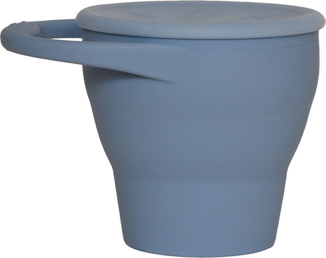 포니 유아용 실리콘 폴더블 스낵컵, 블루, 1개