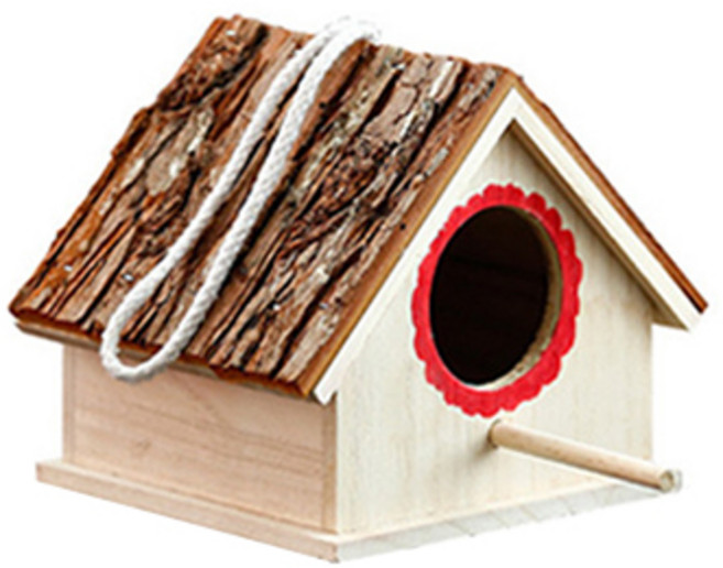 더플로우컴퍼니 귀욤 팡팡 앵무새 조류 번식 부화 원목 하우스, D타입, 1개