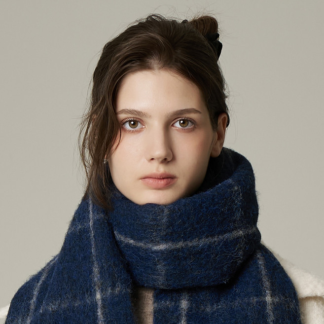 화이트샌즈 남녀공용 메리다 그리드 체크 머플러