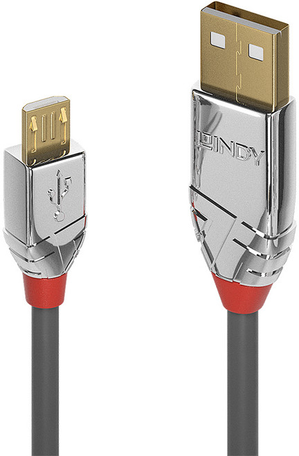 LINDY 林帝 CROMO鉻系列 USB2.0 Type-A/公-Micro-B/公傳輸線, 1m, 黑色, 1條
