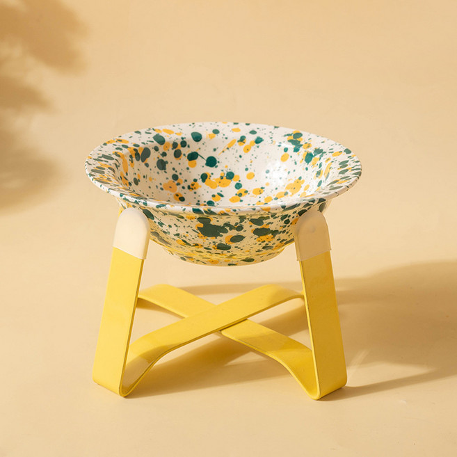 파스텔펫 반려동물 도트 페인트 식기 프리사이즈, 그린, 1개