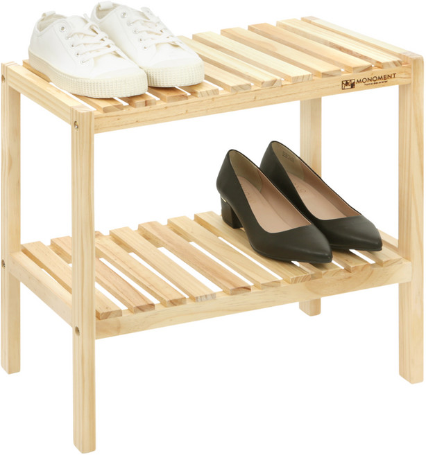 MONOMENT 木凳和鞋櫃小號, 木頭色, 2層