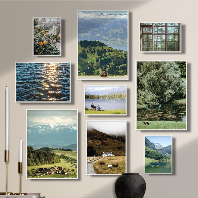 퍼니즈 풍경 스위스 포스터 9p 풀세트 + 스킨커버, 없음