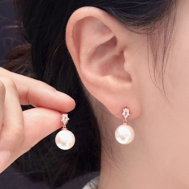 라울스톤 여성용 14K 골드필드핀 올리비아 데일리 심플 진주 귀걸이 JT301