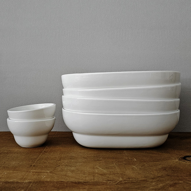 끌리메 클라우드볼 4p + 래머킨 2p 그릇세트, 크림화이트, 1세트