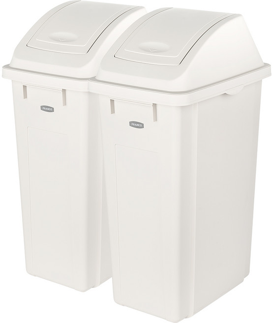 프랑코홈 한방에 분리수거함 슬림푸쉬형 50L 2개 세트, 화이트