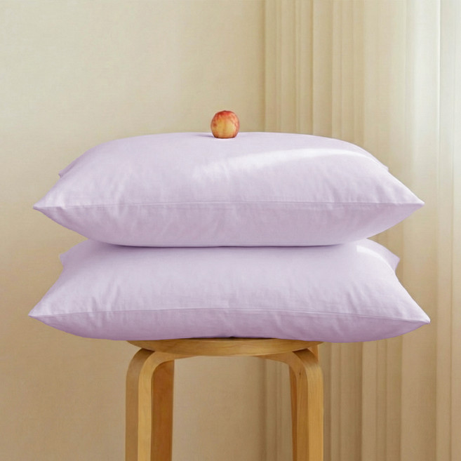 지베딩 컬러풀 먼지없는 베개커버 솜포함, 퍼플, 2개