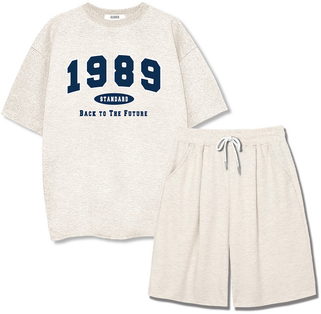 일루소 남성용 특양면 1989스탠다드 반팔 티셔츠 버뮤다 원턱 트레이닝 반바지