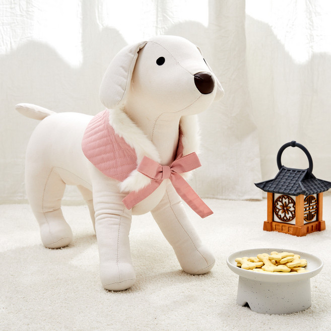 펫본 모던하우스 반려동물 따듯한 누빔 케이프, 핑크, 1개