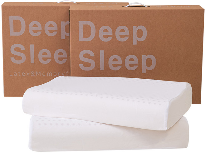 아지오텍스 프리미엄 굴곡형 라텍스 배개 2p 선물세트