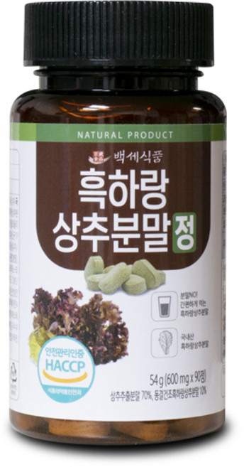 백세식품 흑하랑 상추분말 정 54g, 90정, 1개