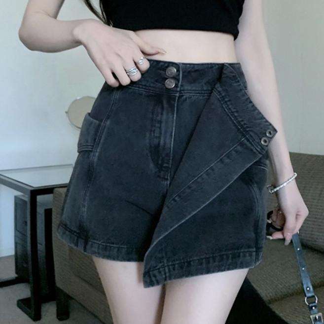 피어니스트 데님 미니 치마바지 스커트