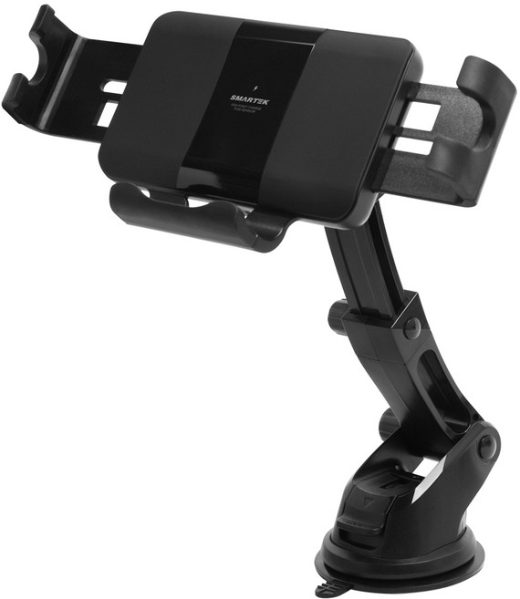 스마텍 15W 차량용 무선 고속 충전 와이드 가로 가능 거치대, 블랙, ST-CDW1