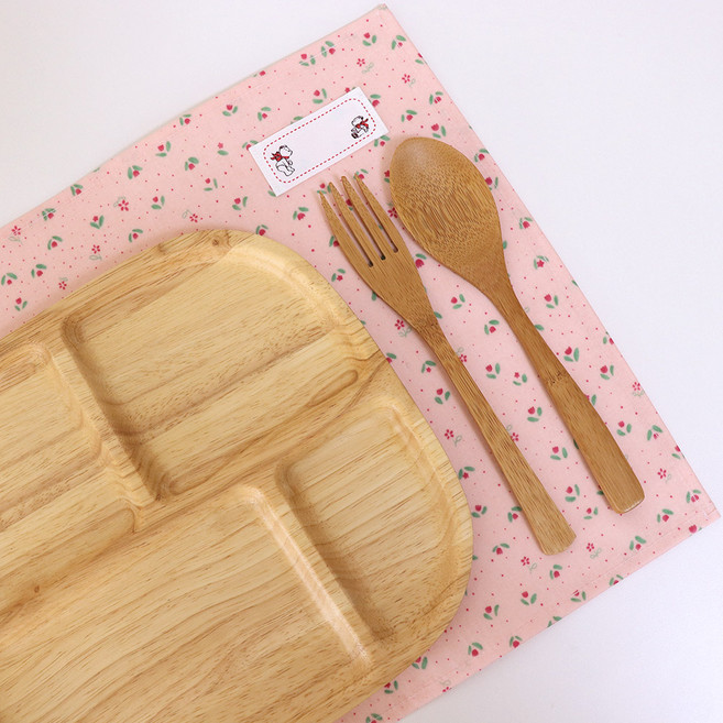 슈슈룸 방수 사각 식판 매트, 핑크튜율립, 35 x 28 cm, 1개