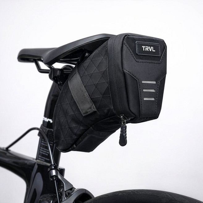 트레벨로 다이아몬드 슬림 싯포스트 자전거 안장 가방, 블랙, 1개