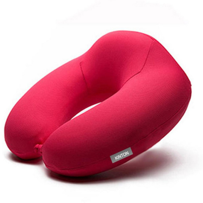 KINTON 旅行用 U型 透氣 記憶棉 頸枕, 紅色