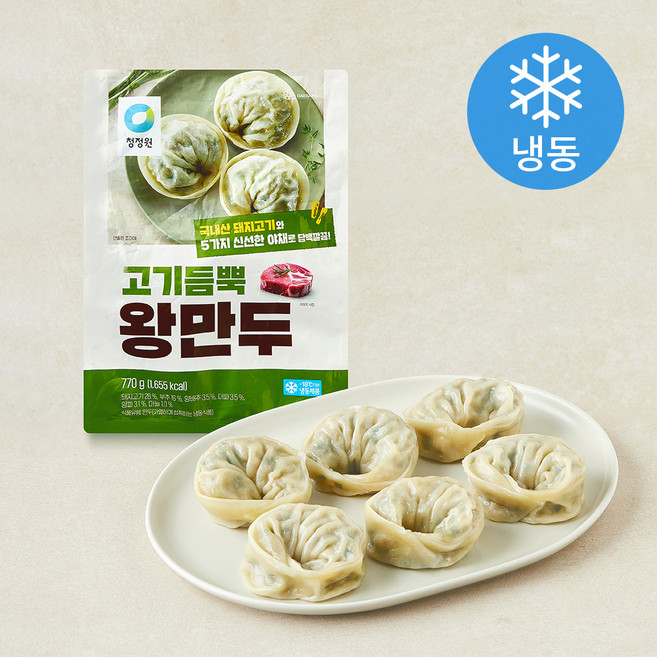 대상 청정원 고기듬뿍 왕만두 (냉동), 770g, 1개