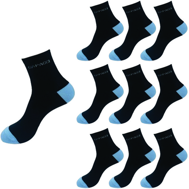 CAPACCI 男款喜鵲短筒運動無緩衝襪, 10個, 黑色