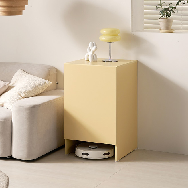 파로마 밀라 로봇청소기 다용도 선반 수납장 방문설치, 버터옐로우