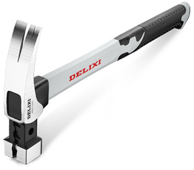 사각 직미 파이버 핸들 다용도 고탄소강 단조 못 자기흡착 더블V 톱니 헤드 목공 전문가용 가정용 장도리 빠루망치 36cm, 1개