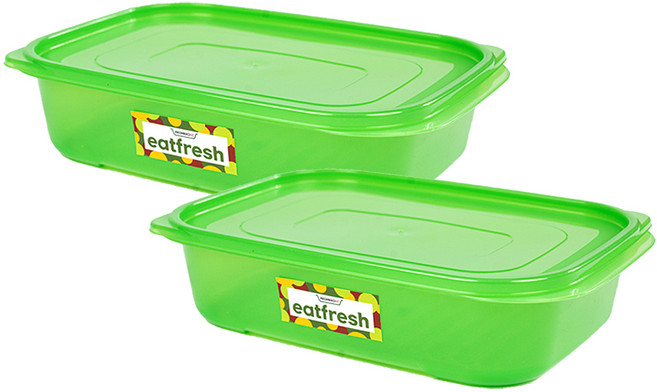 꼼꼬미 잇프레시 그린박스 냉장고 밀폐 정리 용기 1500ml, 2개