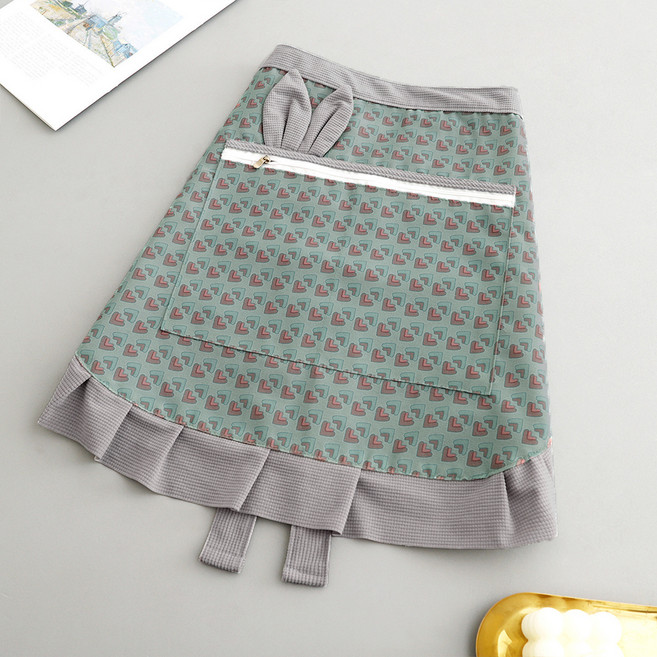 데이소이 하트 모양 토끼 귀 허리 앞치마 ONE SIZE, 02 그린, 1개