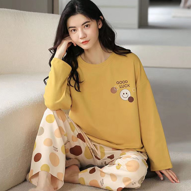 엘쏘 여성용 러블리 긴팔 홈웨어 잠옷 상하의 세트