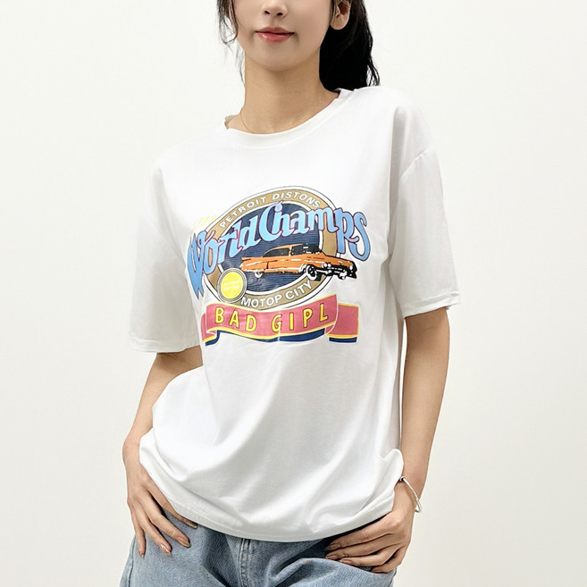 더시럽 여성용 빈티지 월드 반팔 티셔츠