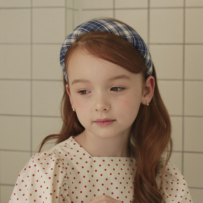 럭키밤비네 빈티지 체크 헤어밴드