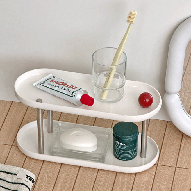 데미무드 코코레드 미니 선반 악세사리 소품 진열대, 1개, 화이트