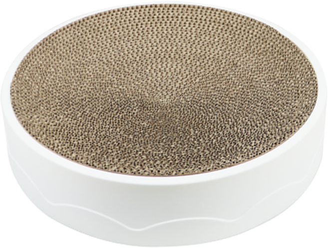 펫츠몬 눕기 편한 원형 스크래처, 화이트, 1개