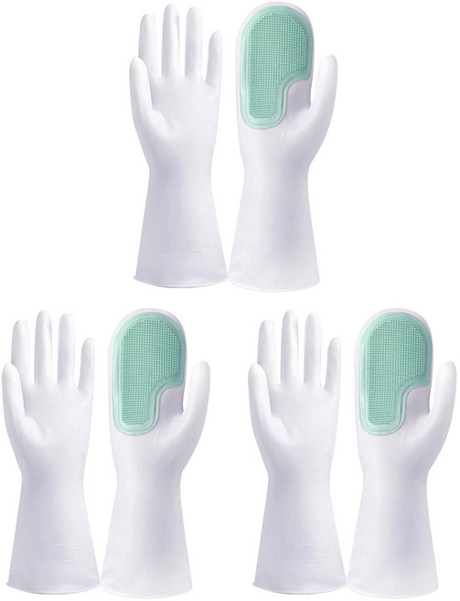 葉子小舖 柔韌魔術清潔手套 單手刷, 3雙, 顏色隨機