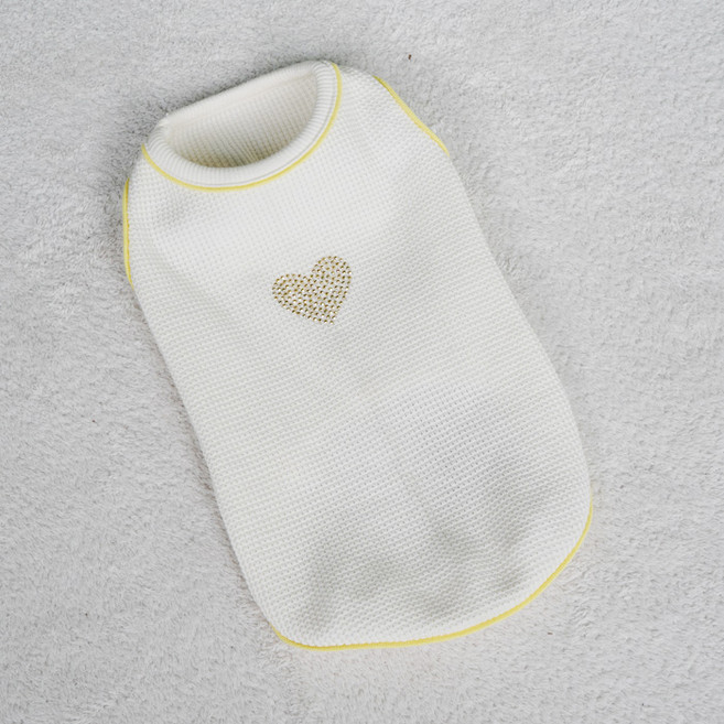 레어밍스 강아지 메탈하트 탱크탑, 옐로우, 1개