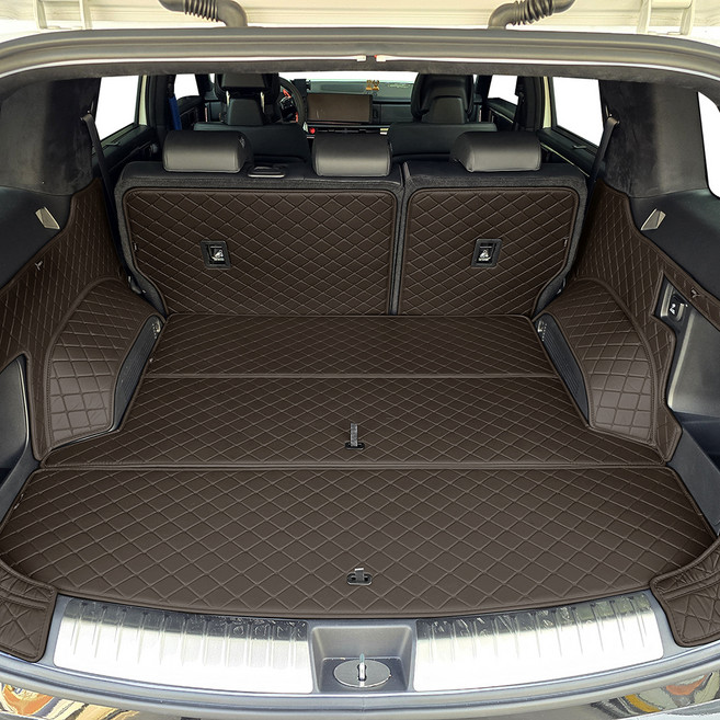 비비키 프리미엄 풀커버 트렁크매트, 디올뉴 싼타페 MX5 5인승 2023년형~ 가솔린/하이브리드, 다크브라운