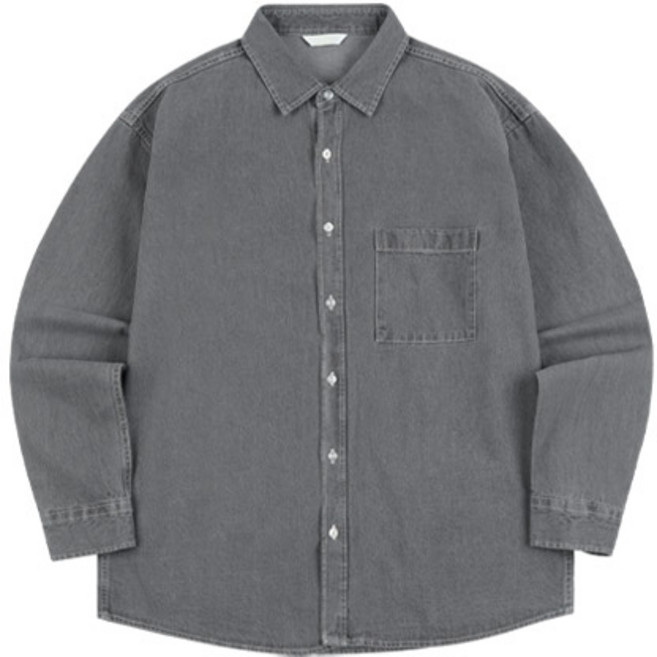 파이브엑스라지 남성용 빅사이즈 스티치 데님 셔츠