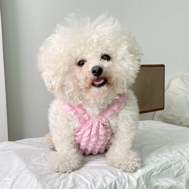 바이담수미 반려동물 뽀글이 크롭 나시, 핑크, 1개