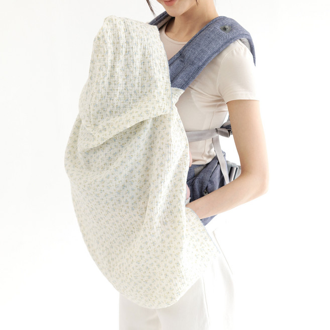 와이엠마마 다용도 2중 후드블랭킷, 블루밍블루