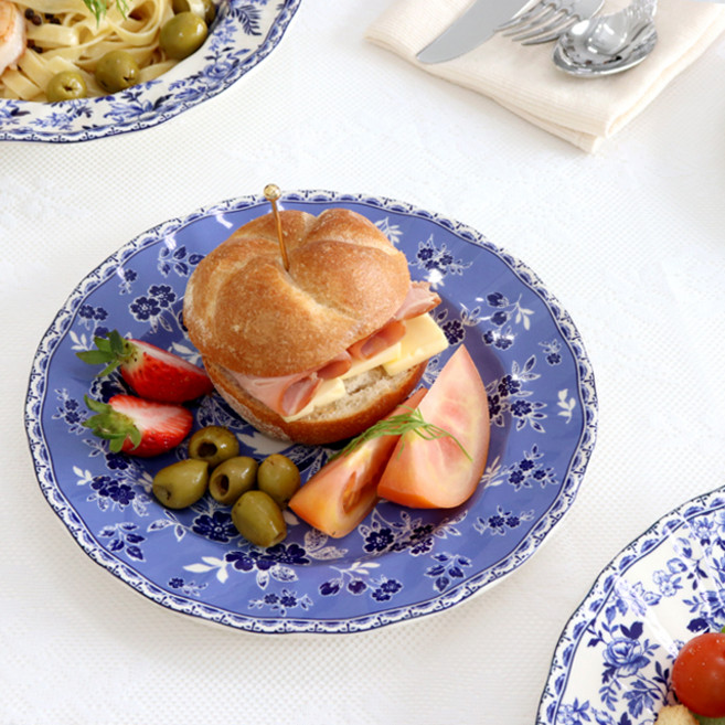 존슨브라더스 빈티지 데본 접시, 블루, 1개