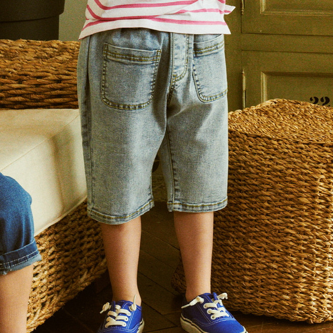 토토헤로스 남아용 TH 켄트 6부 배기 데님 바지