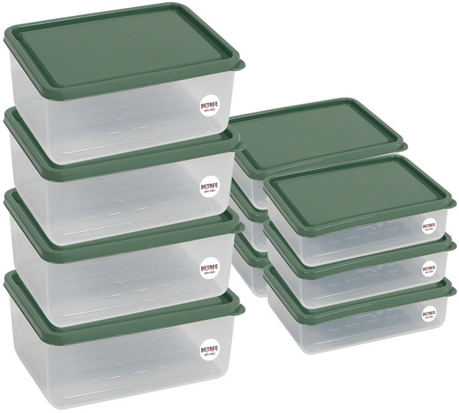 비트리 부드럽게 휘어지는 냉동실 정리용기 시즌2 혼합세트 3 그린, 10개, 1세트