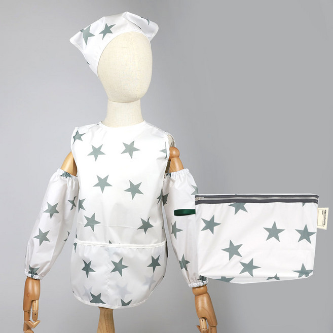 베베슈에뜨 방수 민소매 앞치마 + 두건 + 토시 + 파우치 세트