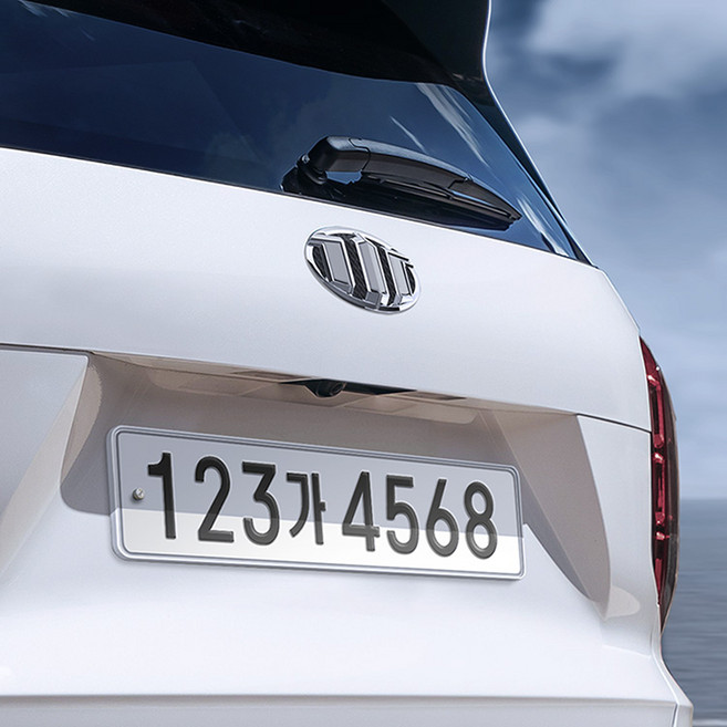 브렌톤 스키니 플레이트 비천공 번호판 가드, 1개, 화이트