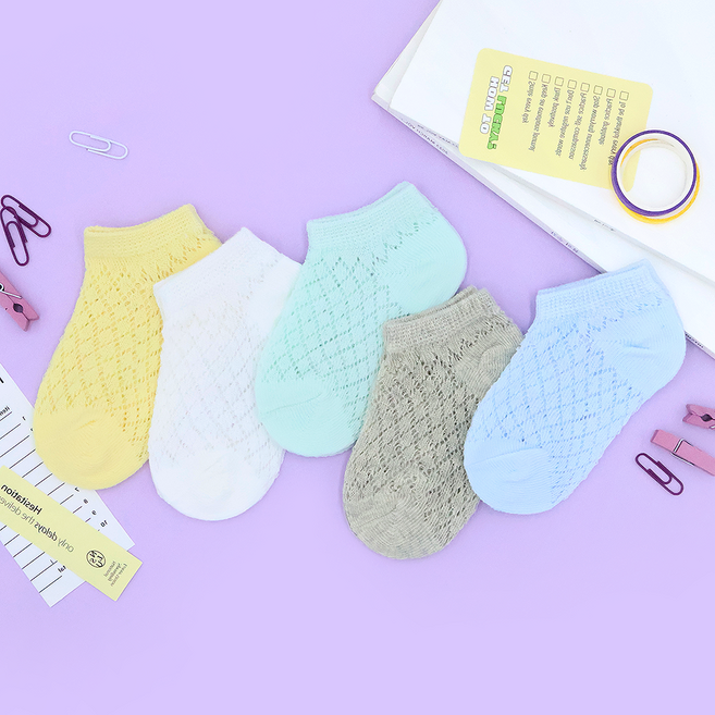 비단길 아동용 쿨매쉬 시프라인 양말 5켤레 세트
