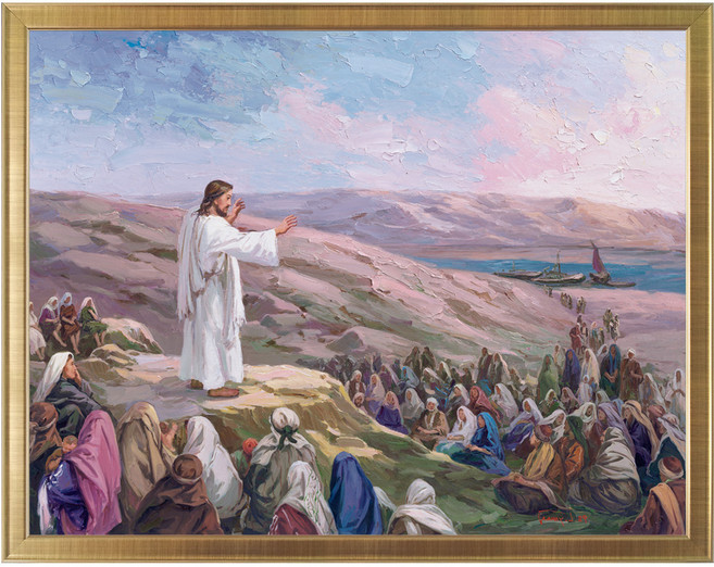 이요한 화백 캔버스 성화 15 예수님의 산상수훈, 골드3