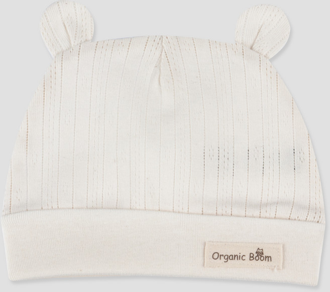오가닉붐 아동용 아일렛 자카드 모자