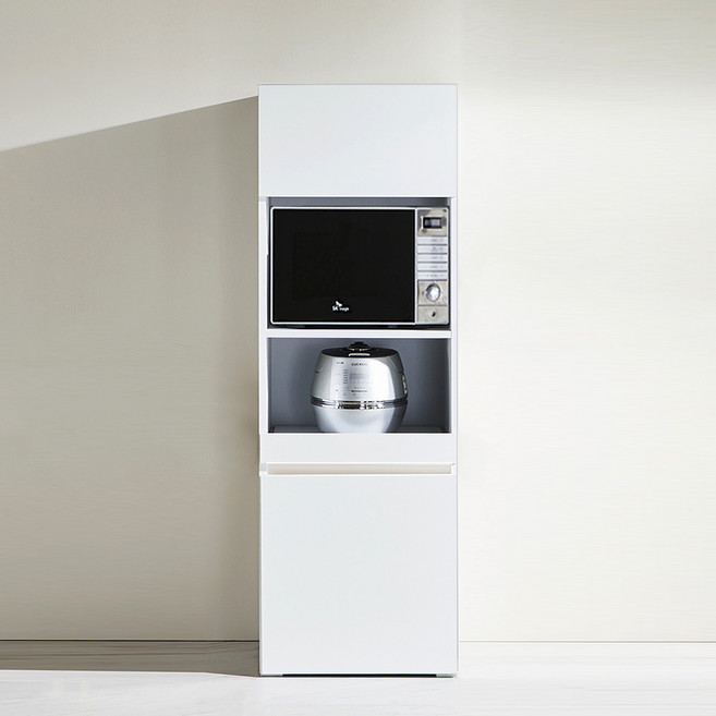 스칸디무드 국내제조 쿠크 키큰 광파오븐 렌지대 밥솥 주방수납장 600 방문설치, 화이트, 5단
