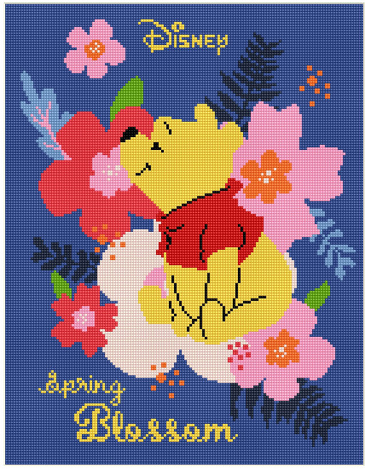디즈니 DIY CUBIC PAINTING 곰돌이푸 4050cm, 1개, 블루 블러썸